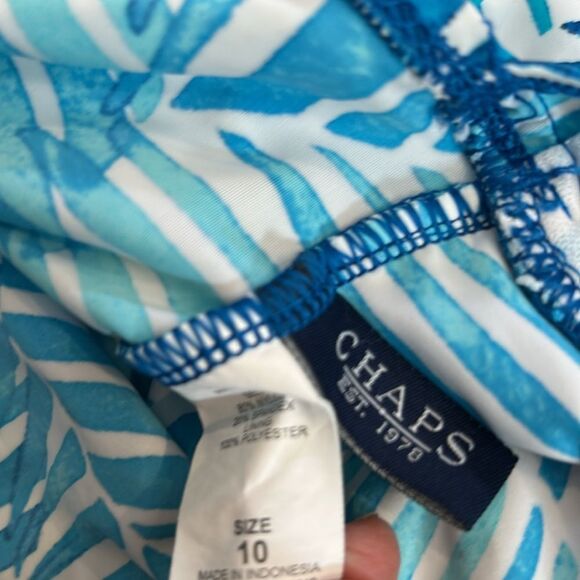 Chaps size 10 two piece bathing suit halter tankini - Picture 4 of 11